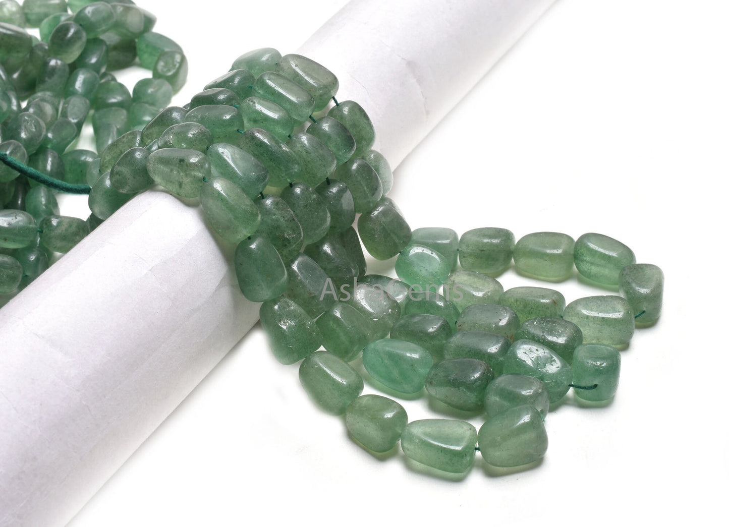 Natural Green Strawberry Quartz Smooth Nugget Shape Gemstone Beads, Strawberry Plain Uneven Big Size Nugget Tumble Bead Jewelry making Craft