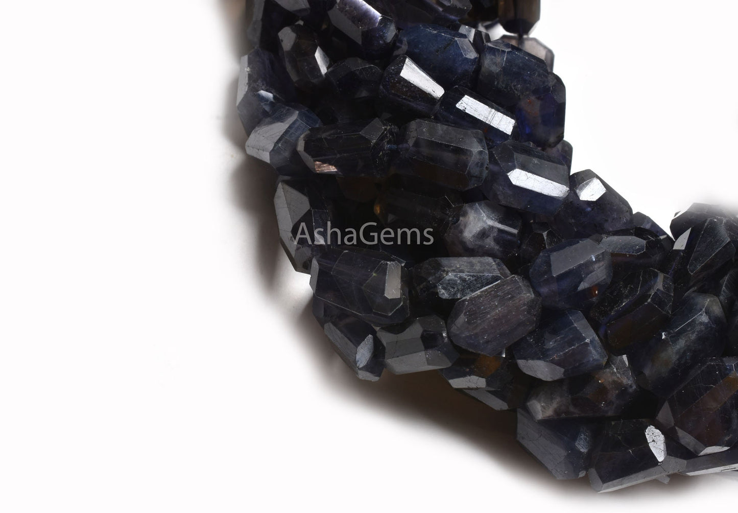 Natural Blue Iolite Faceted Nuggets Tumble Shape Gemstone Beads,14"Strand Iolite Beads, Fine Iolite Indian Handcut Tumble Bead Jewelry Craft