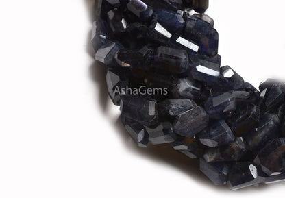 Natural Blue Iolite Faceted Nuggets Tumble Shape Gemstone Beads,14"Strand Iolite Beads, Fine Iolite Indian Handcut Tumble Bead Jewelry Craft