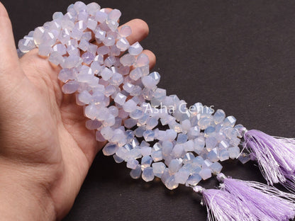 Lavender Quartz Fancy Twisted Drop Beads,8"Strand Purple Lavender Quartz Faceted Teardrop Gemstone Briolette Bead, Lavender Quartz Bead SALE