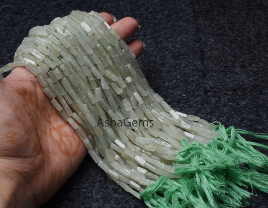 Natural Aventurine Smooth Rectangle Beads,13" Strand Grape Green Aventurine Plain Handmade Uneven Rectangle Beads Aventurine Beads Jewelry