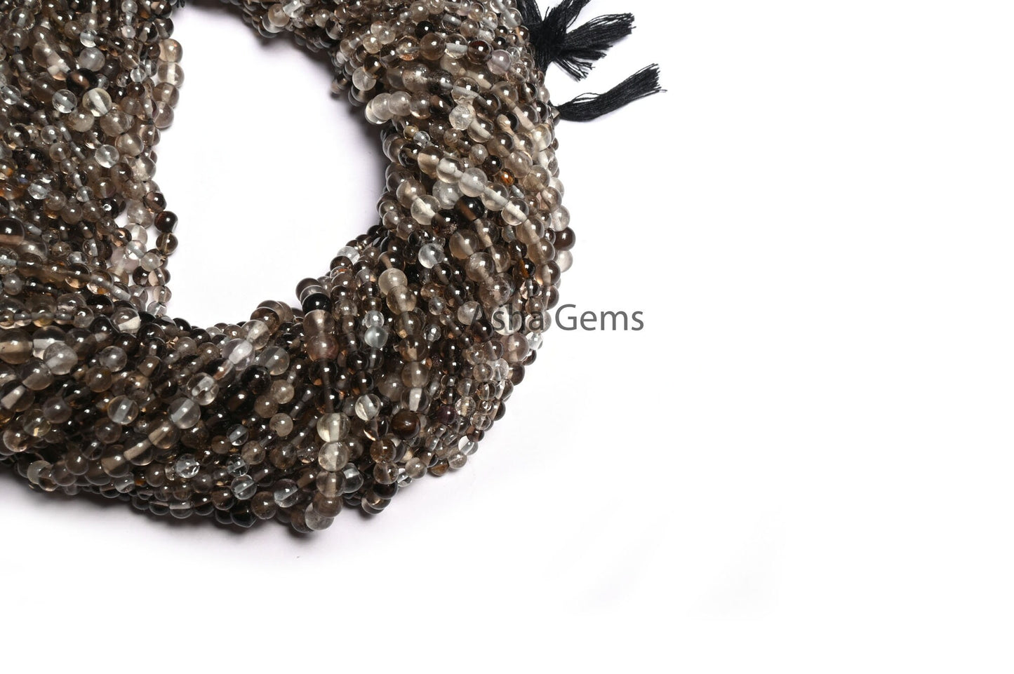 Natural Smoky Quartz Smooth Round Shape Beads, Shaded Black Smoky Round Ball Gemstone Loose Beads, Smoky Plain Beads Jewelry Handicraft SALE