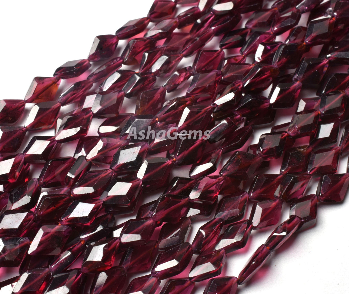 Garnet Rhombus Shape Faceted Gemstone Beads,12" Strand natural garnet Fancy Shape Beads,5x8mm Red Garnet Flat Faceted Fancy Beads Jewelry