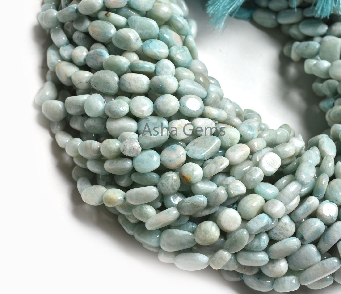 Beautiful Blue Amazonite Smooth Tiny Nugget Shape Beads,13"Natural Amazonite Handmade Plain Nugget Straight Drill Gemstone Bead Jewelry SALE