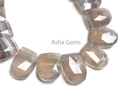 Beautiful Boulder Agate Chalcedony Faceted Fancy Nail Shape Beads,11-17mm Gemstone Fancy Briolette Side Drill Bead Jewelry Making Craft SALE