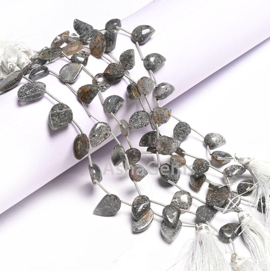 Natural Black sunstone Fancy Keri Shape Gemstone Loose Beads, Fine Sunstone fancy One Side Flat Table Side Drill Handmade Beads Jewelry SALE