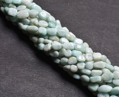 Natural Amazonite Smooth Nugget gemstone Beads,13"Beautiful Blue Amazonite Handmade Plain Tiny Nugget Straight Drill Bead Jewelry Craft SALE
