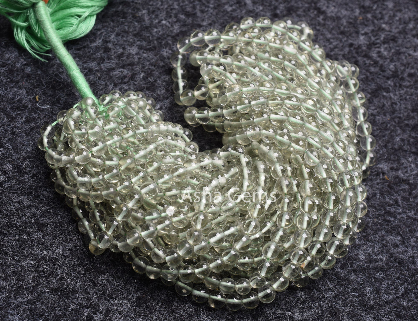 16"Strand AAA Green Amethyst Smooth Round Shape Beads,5-6mm Natural Green Amethyst Beads, Amethyst Loose Bead Round Ball Jewelry Making SALE