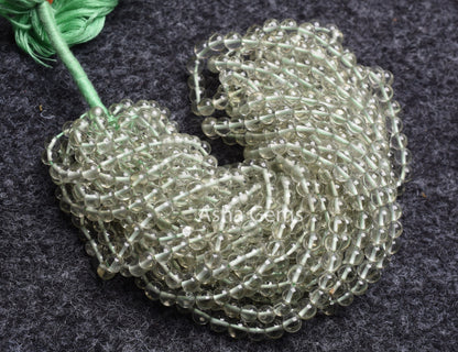 16"Strand AAA Green Amethyst Smooth Round Shape Beads,5-6mm Natural Green Amethyst Beads, Amethyst Loose Bead Round Ball Jewelry Making SALE