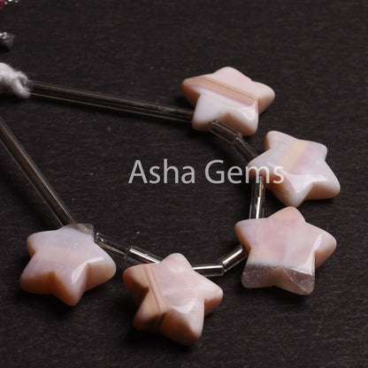 Beautiful Opal Fancy Star Shape Carving Beads, Boulder Pink Opal Smooth Carved Star Gemstone Beads, Opal Side Drill Bead Jewelry Making SALE