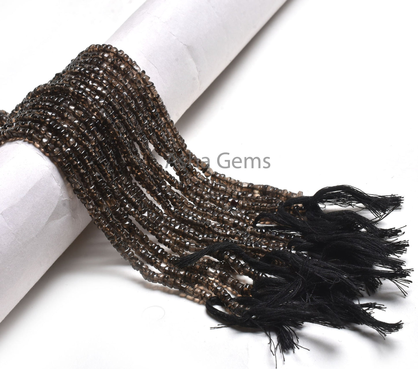 Natural Smoky Smooth Handmade Uneven Tyre Shape Beads,12"std Black Smoky Quartz Beads, Smoky Smooth Gemstone Beads Jewelry Making Craft Sale