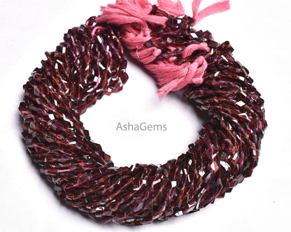 Beautiful Garnet Fancy Rhombus Shape Gemstone Faceted Beads,13"Strand Red Pink Garnet Table Cut Faceted Briolette Rhombus beads AAA Garnet