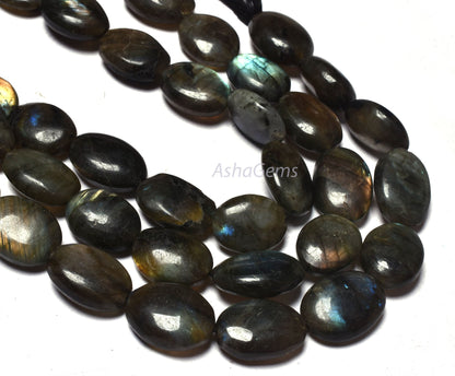 labradorite Smooth Oval Shape gemstone Beads,14-19 mm Natural Flash Labradorite beads, Black Rainbow Plain Handmade Oval Nugget bead Jewelry