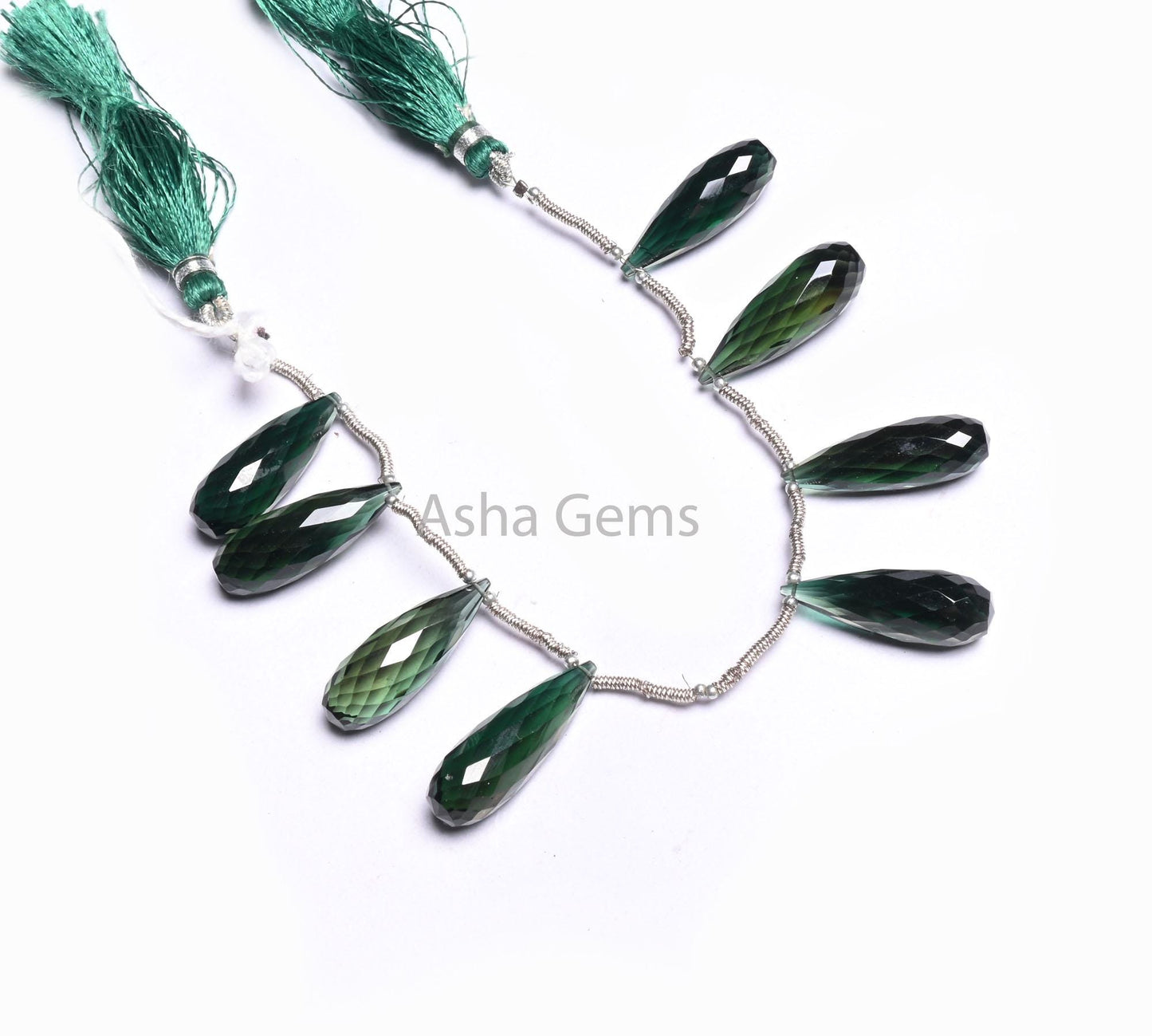 AAA Bottle Green Hydro Fancy Long Drops Faceted Gemstone Beads,8.5x24-9x28 mm Green Hydro Teardrop Briolette Machine Cut Beads Jewelry Craft