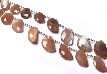 7"Strand Natural Chocolate Moonstone Beads,fancy D Shape Beads,Moonstone Faceted Beads, 10x14-10.5x15 mm Moonstone Checker Cut Bead Jewelry