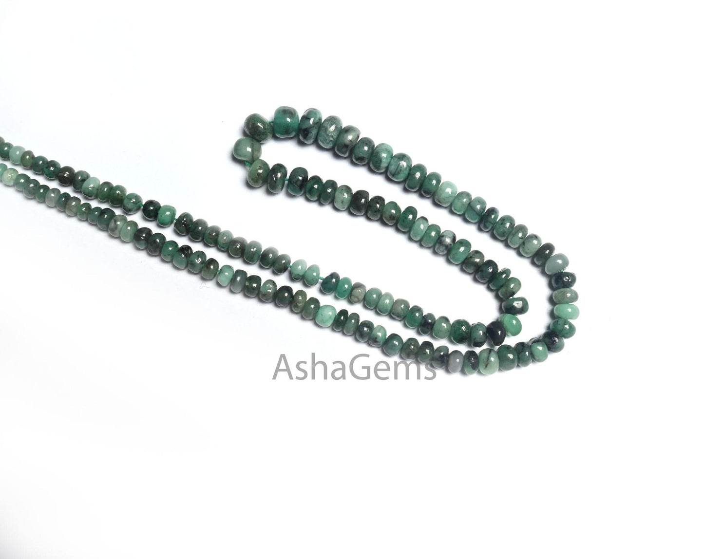 Natural Emerald Smooth Rondelle Gemstone Beads, 9/18" Fine Shaded Green Emerald Plain Handmade  Emerald Beads Necklace making Jewelry Crafts (AG 12333)