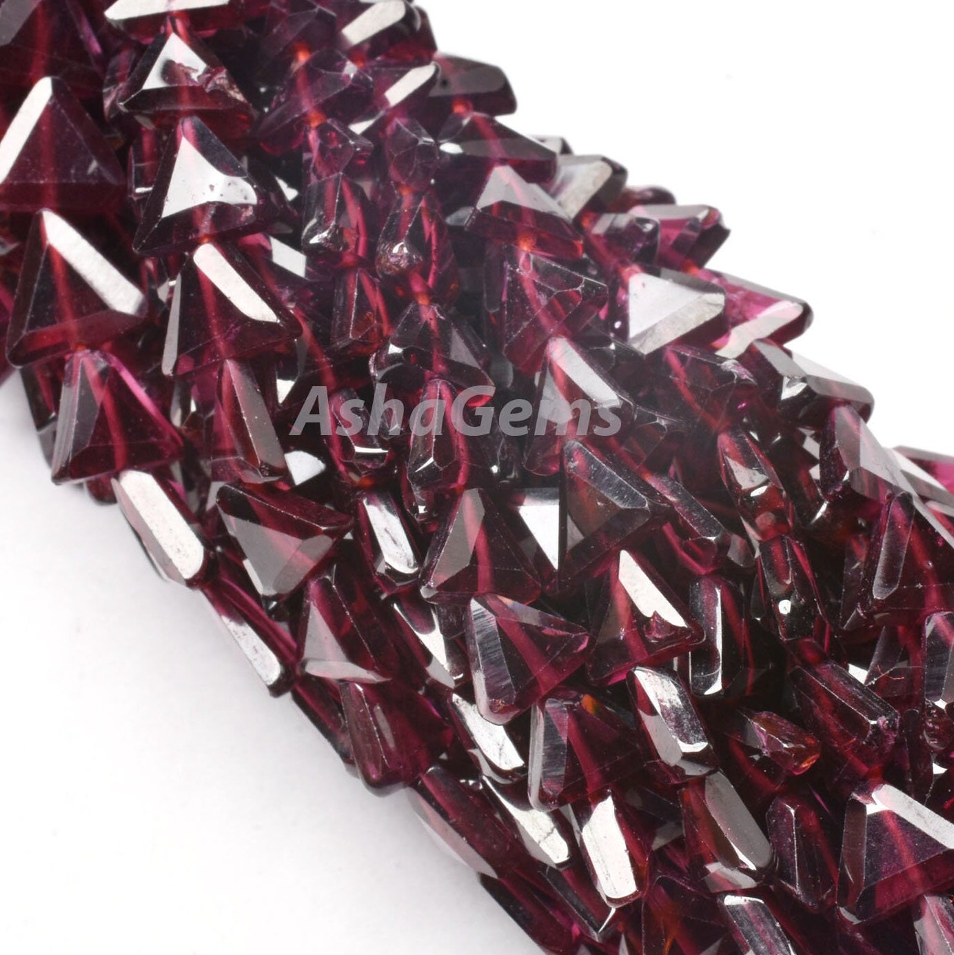 Amazing Red Garnet Trillion Shape Beads, Natural Garnet Faceted Triangle Beads,6mm Garnet beads Gemstone Flat Fancy Shape Beads For Jewelry