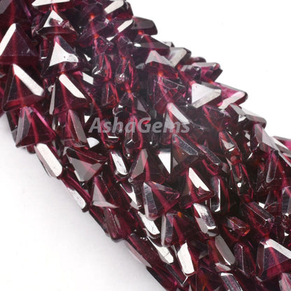 Amazing Red Garnet Trillion Shape Beads, Natural Garnet Faceted Triangle Beads,6mm Garnet beads Gemstone Flat Fancy Shape Beads For Jewelry