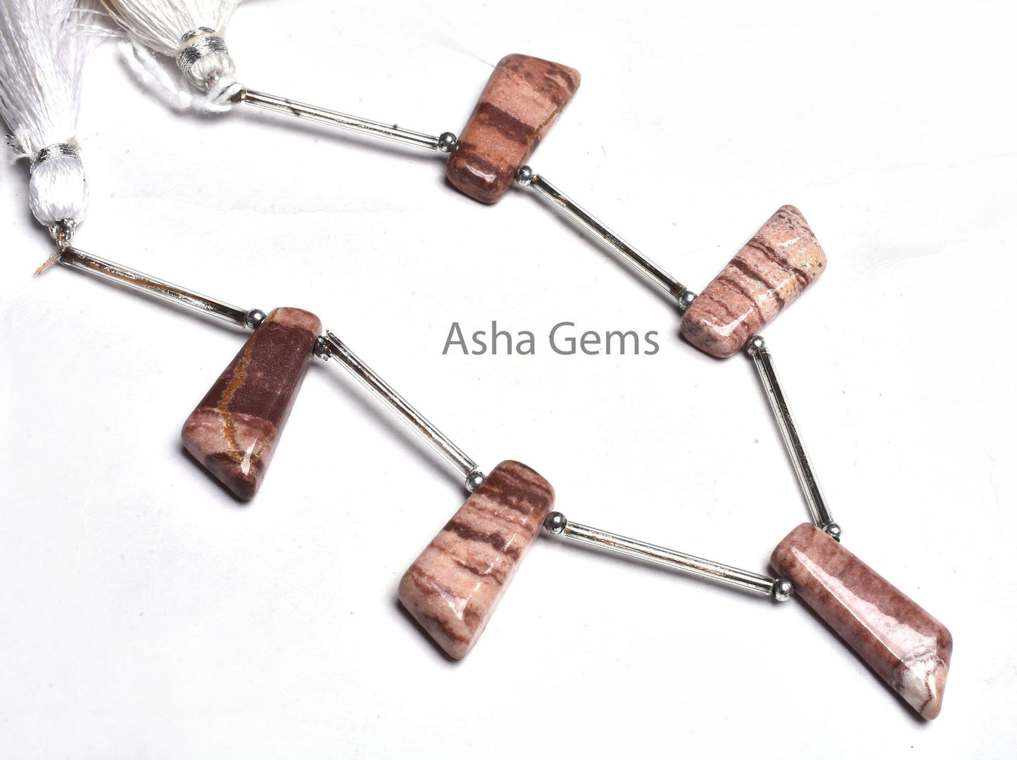 Natural Brown Jasper Fancy 7 Shape Uneven Smooth Beads, Picture Jasper Smooth Handmade Side Drill Fancy Long Slice Gemstone Beads Handicraft