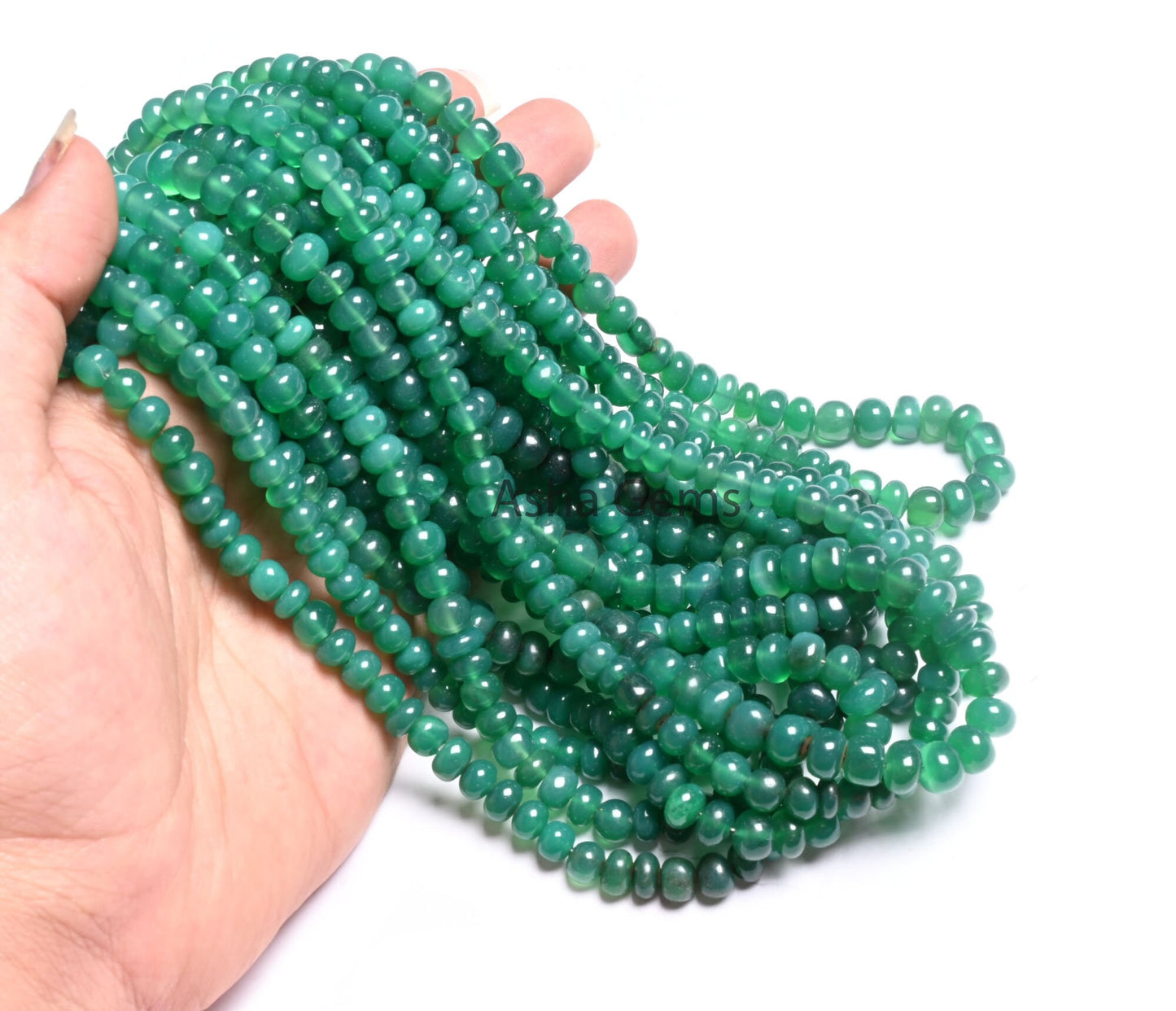 Shaded Green Onyx Smooth Rondelle Shape Gemstone Loose Beads, Green Onyx Beads, Fine Onyx Plain Handmade Rondelle Beads Jewelry Makings SALE