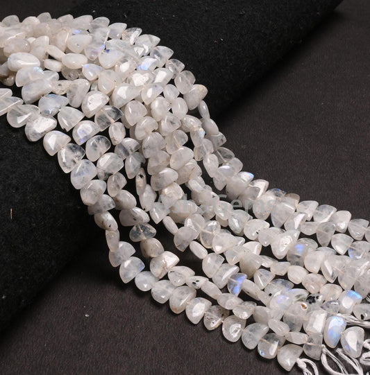 Beautiful Rainbow Moonstone fancy D Shape Smooth Gemstone beads,9"Blue Fire rainbow moonstone Half moon Straight drill handmade Bead Jewelry