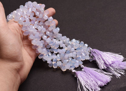 Lavender Quartz Fancy Twisted Drop Beads,8"Strand Purple Lavender Quartz Faceted Teardrop Gemstone Briolette Bead, Lavender Quartz Bead SALE
