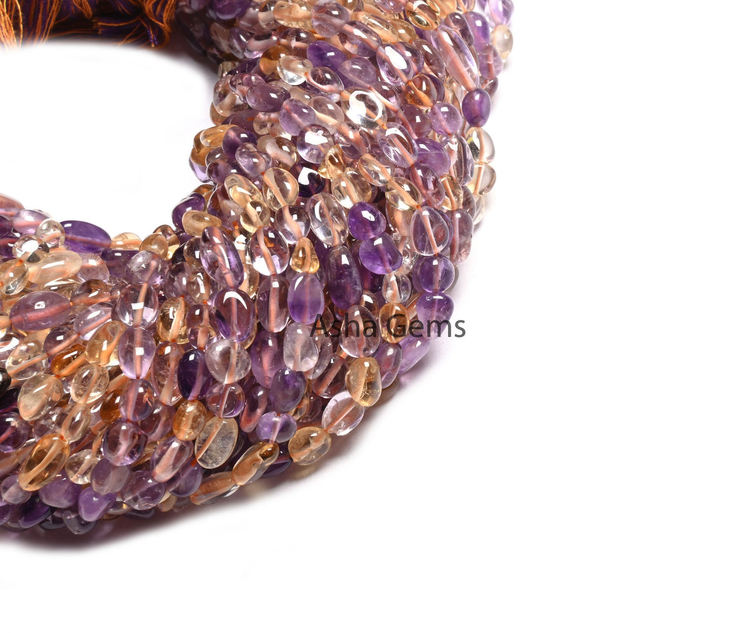 Beautiful Ametrine Smooth Nugget Shape Gemstone Loose Beads,5-9mm Natural Ametrine Plain Handmade Tiny Pebble Nugget Bead Jewelry Craft SALE
