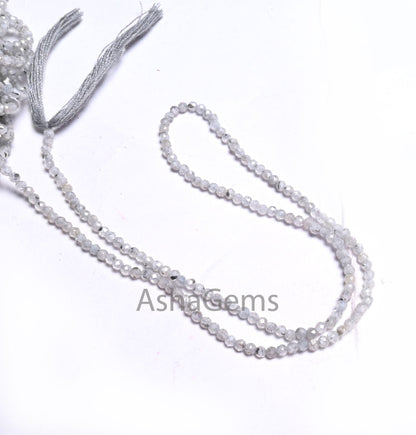 Genuine Grey Zircon Faceted Rondelle Beads,2 mm Natural Zircon Machine Cut Gemstone Tiny Beads, Real Zircon Micro cut Beads Necklace Jewelry