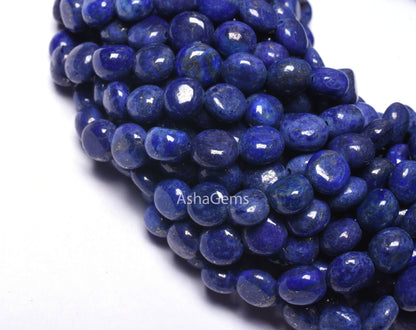 beautiful Lapis Smooth Coin Shape Beads,13" Strand Natural Blue Lapis lazuli Plain Puff Coin Handmade Gemstone Beads  Lapis Bead For Jewelry