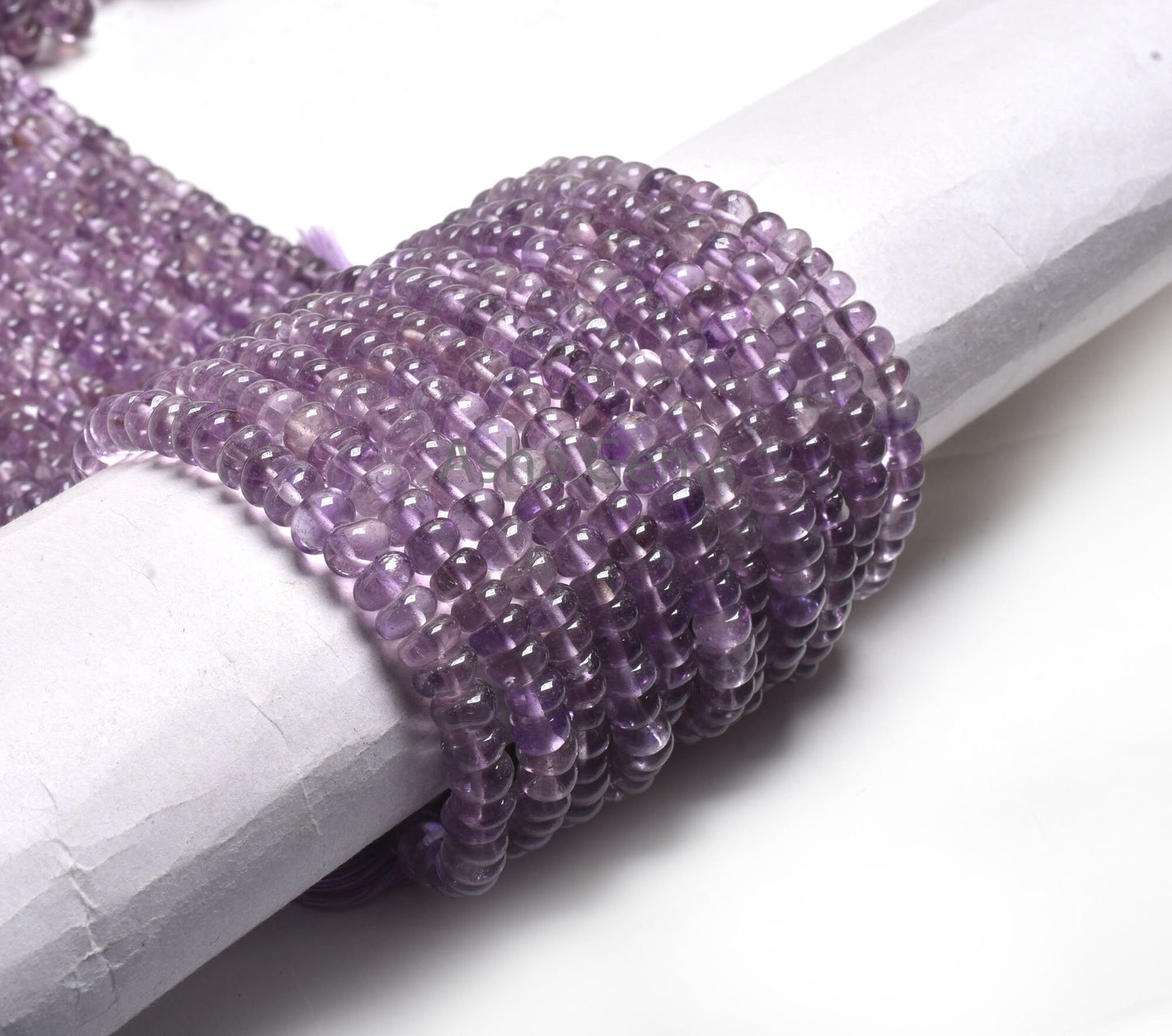 Natural Pink Amethyst Smooth Rondelle Shape Beads,12.5" Strand Pink amethyst Beads, Fine Amethyst Plain Handmade Gemstone Beads Jewelry SALE