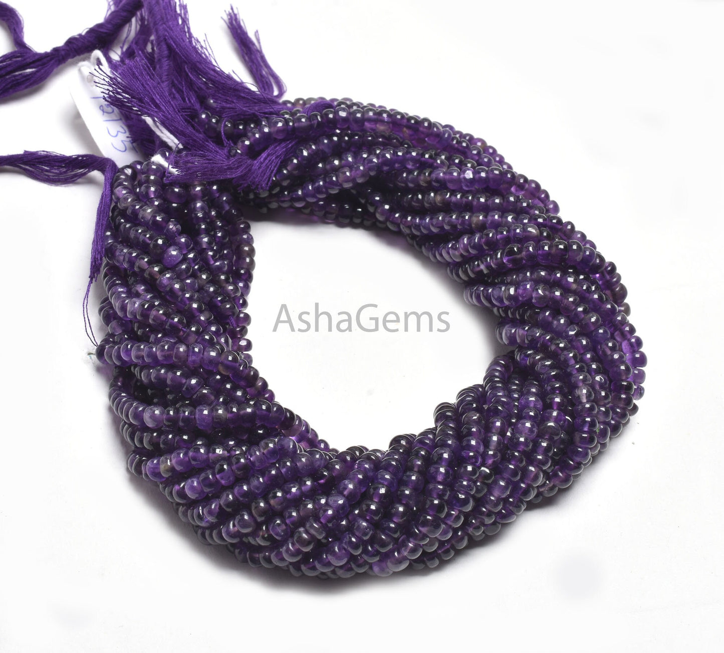 5 mm Purple Amethyst Smooth Rondelle Gemstone Beads,13" Strand Natural Amethyst Handmade Plain Beads, Fine African amethyst Jewelry makings