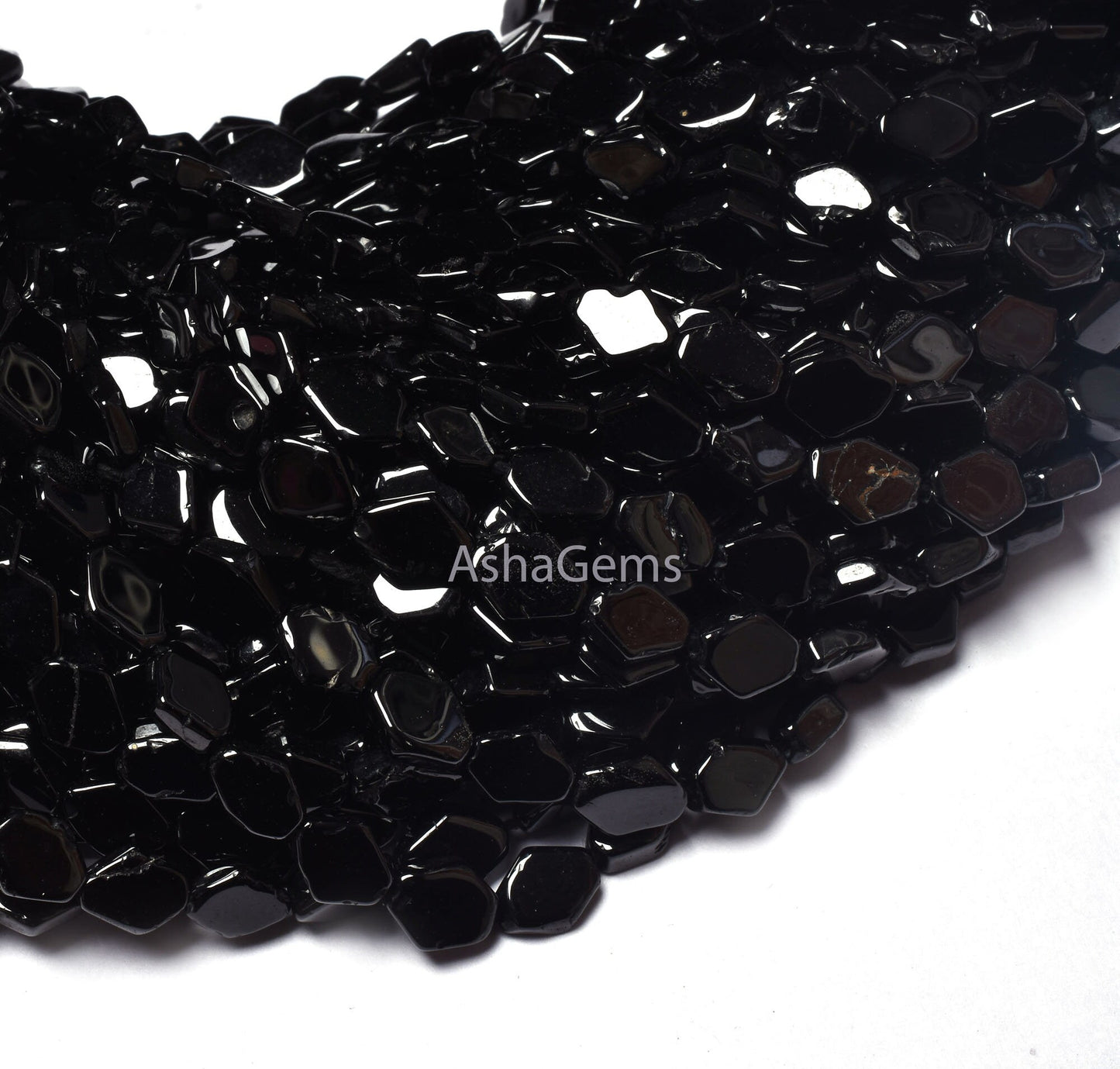beautiful Black Spinel Smooth Fancy Shape Gemstone Beads,13" Strand Natural Black Spinel Plain Handmade Uneven Rhombus Shape Beads Jewelry