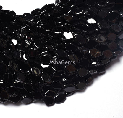 beautiful Black Spinel Smooth Fancy Shape Gemstone Beads,13" Strand Natural Black Spinel Plain Handmade Uneven Rhombus Shape Beads Jewelry