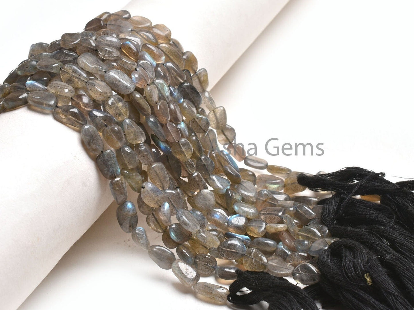 14" Strand Natural Labradorite Smooth Nugget Gemstone Beads, Beautiful Multi Blue Fire Labradorite Uneven Tumble Straight Drill Bead Jewelry