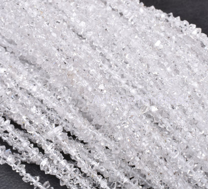 AAA Herkimer Diamond Nugget Shape Beads,16 inch, Natural White Diamond Quartz Polish Rough Faceted Beads,13 Carat Strand, Tiny Raw Bead SALE