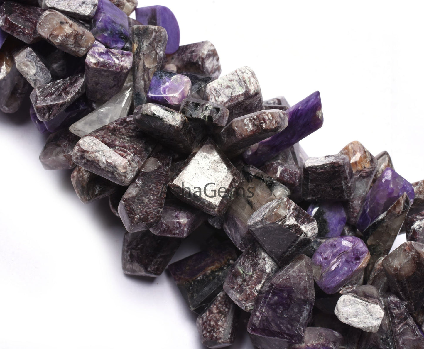 Shaded Purple Charoite Faceted Nugget gemstone Beads,8"Strand Natural Charoite Fancy Uneven Shape Side Drill Beads, Charoite Beads Jewelry