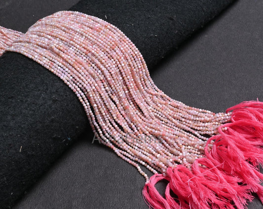 Beautiful Pink Opal Faceted Machine Cut Rondelle Beads,2-2.2mm Genuine Pink Opal Micro Cut Tiny Gemstone Opal Bead Jewelry Making Craft SALE