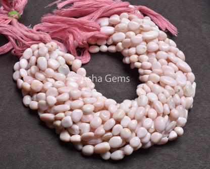 Pink Opal Smooth Nugget Shape Gemstone Beads,13" Light Baby  Pink Opal plain Tumble Handmade Beads, Pink Opal Bead Jewelry Making Craft SALE (AG 22242)