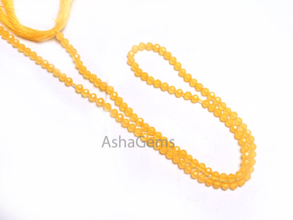 Rare Yellow Chalcedony Quartz Micro Cut Gemstone Tiny Beads,2.5 mm AAA Quality Yellow Quartz faceted Rondelle Machine Cut Beads Jewelry SALE