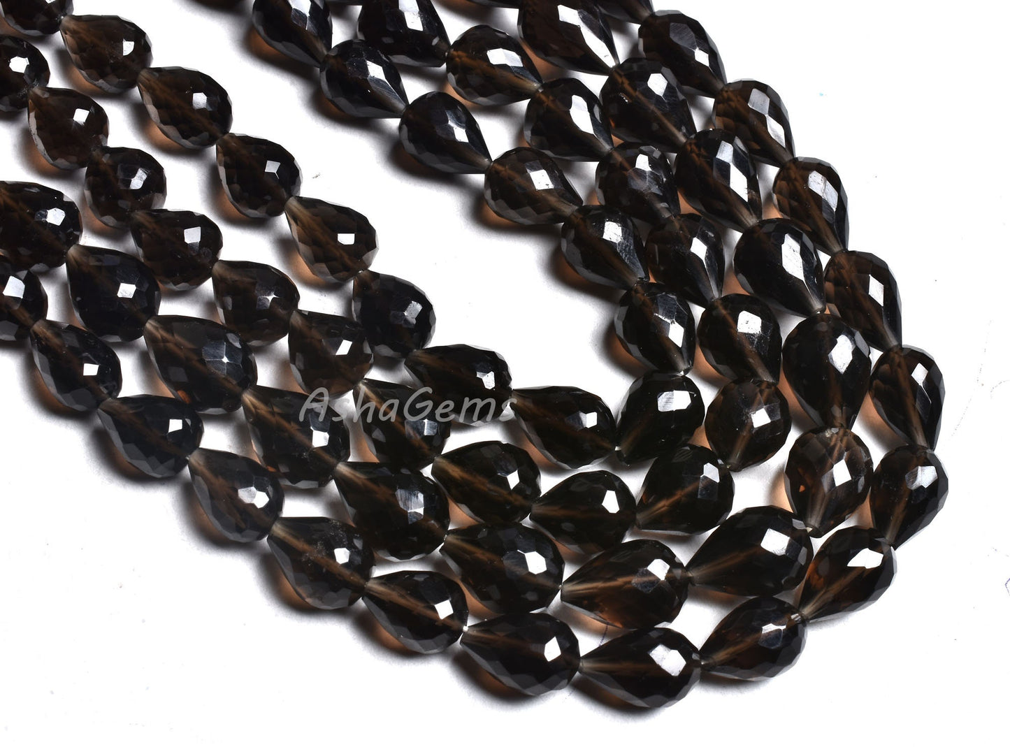10"Strand Beautiful Smoky Quartz Faceted Drops Shape Gemstone Beads,Quartz Teardrop,7x10-8x11mm Smoky Drops Beads Jewelry Making Craft Sale