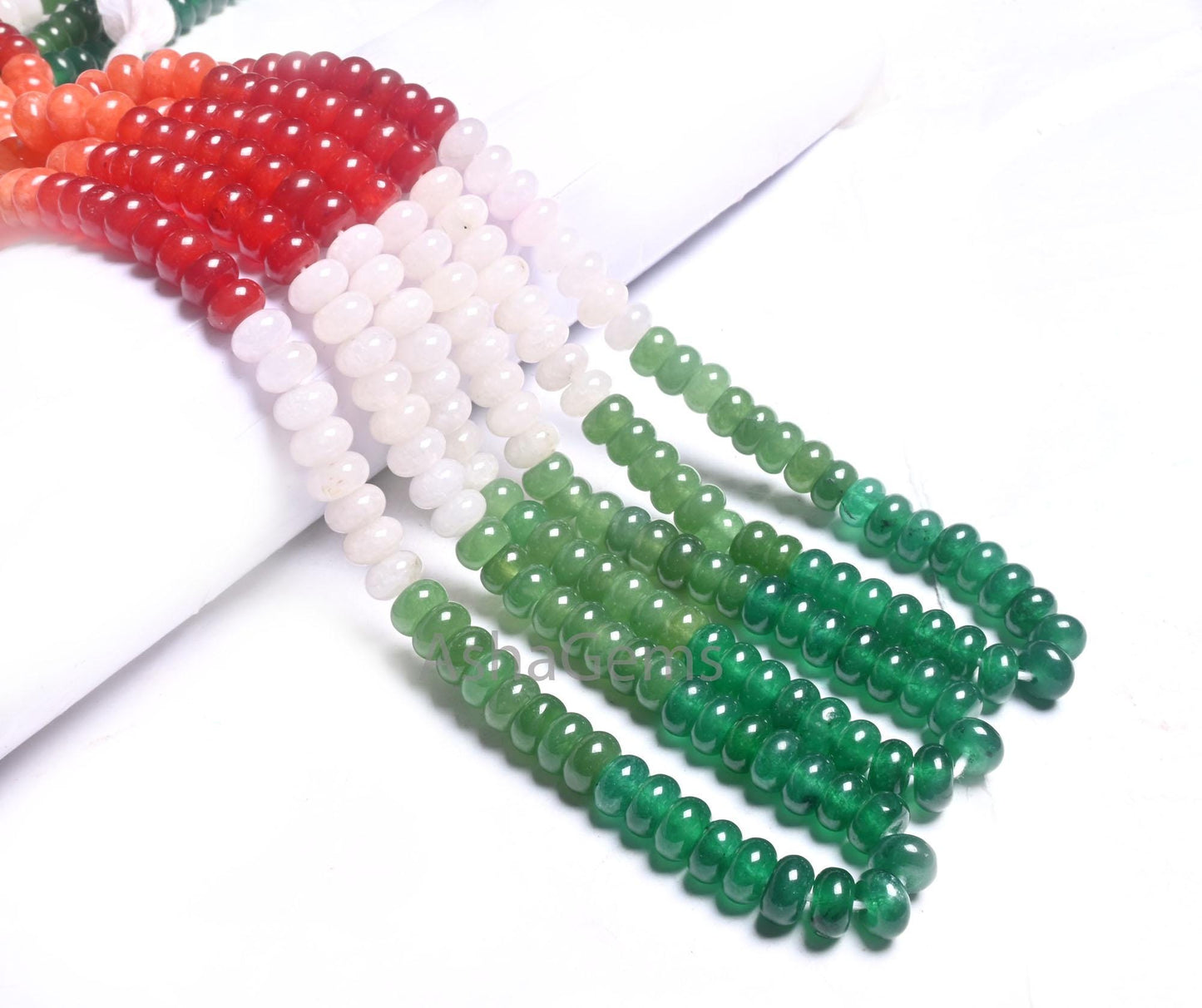 Beautiful Multi Color Quartz Smooth Rondelle Beads,8mm mix Color Green Orange, White (AG 12316) Shaded Quartz Disco Gemstone Bead Jewelry Necklace SALE