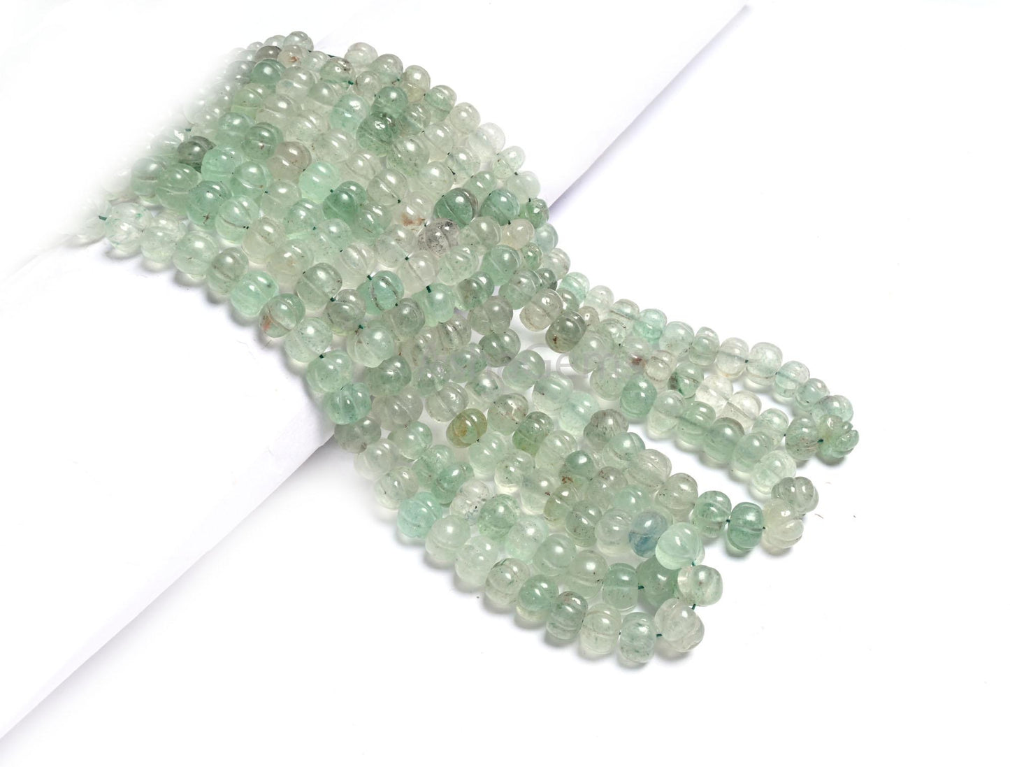 Beautiful Aventurine carved Pumpkin Gemstone Beads, Fine Natural Shaded Green aventurine Carving watermelon handmade Beads Jewelry Necklace