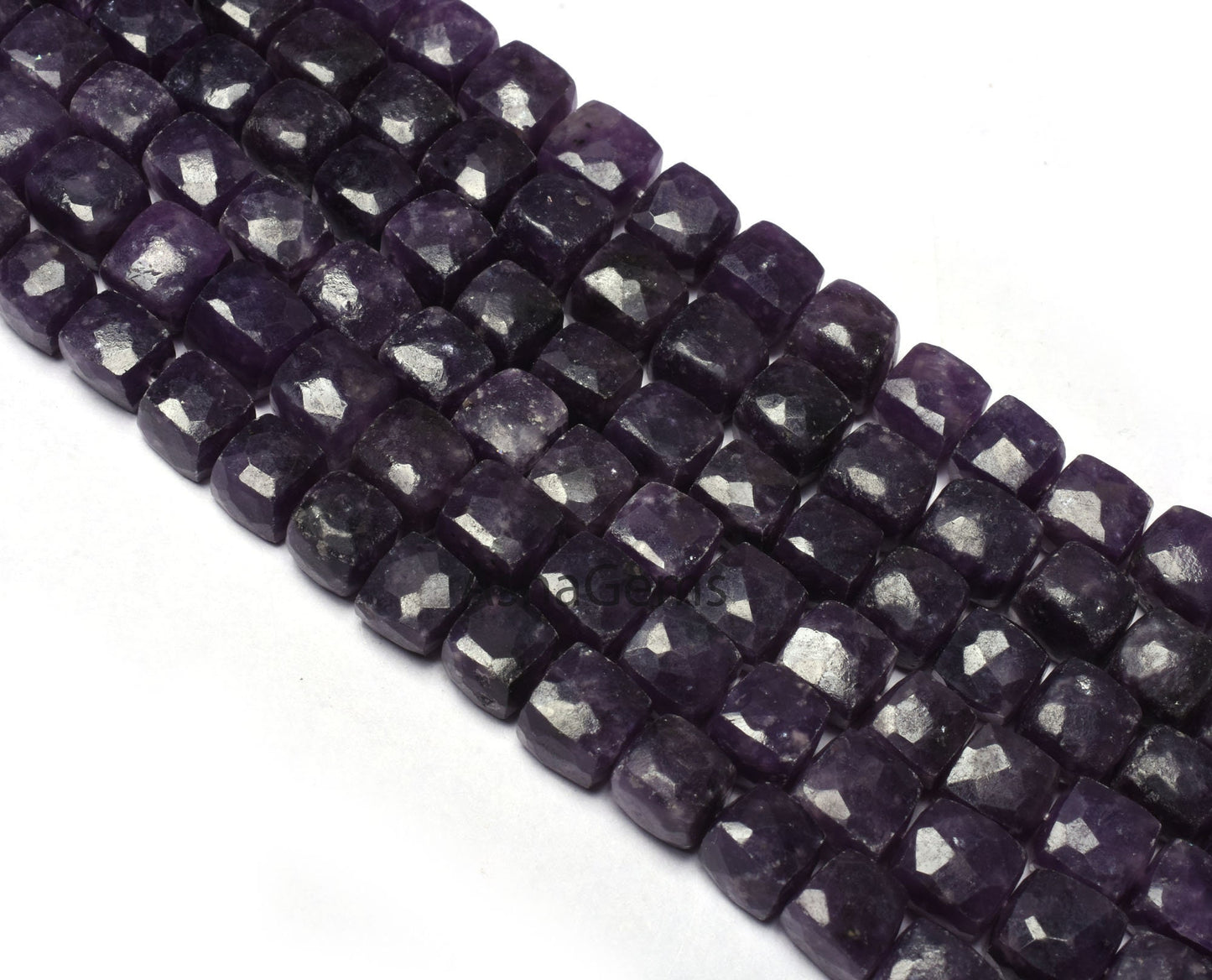 Natural Purple Lepidolite Faceted Cube Box Beads,8" Strand Lepidolite 3D Cube Gemstone Beads, Lepidolite Beads For Jewelry making Craft SALE