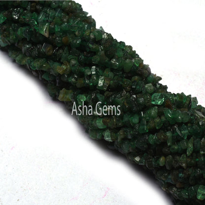 Green Emerald Uncut chip Beads,16" Strand Natural emerald Smooth raw rough Gemstone Uneven Beads small size Emerald Beads Jewelry Necklace