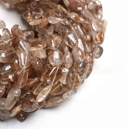 Beautiful Copper Rutile Smooth Nugget Gemstone Beads, Shaded Rutile Plain Handmade Tumble Beads, Natural Rutilite Beads Jewelry Crafts SALE