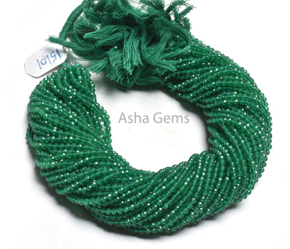 AAA Quality Green Onyx Micro Faceted Round Ball Gemstone Beads,3.2 mm American Green onyx Machine Cut Round Ball Beads Onyx For Jewelry SALE