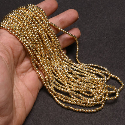 Beautiful Golden Pyrite Rondelle Indian Machine Cut Beads, Fine Quality Yellow Gold Pyrite Faceted Gemstone Loose Beads, Pyrite Bead Jewelry