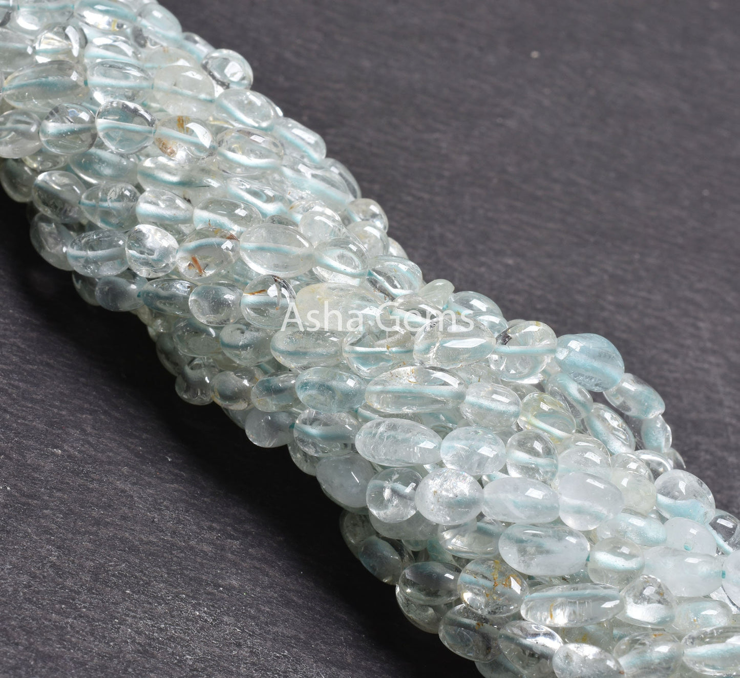 13" Natural Blue Aquamarine Smooth Nugget Shape Gemstone Beads,Beautiful Aquamarine Handmade Beads Tumble Straight Drill Bead Jewelry Making