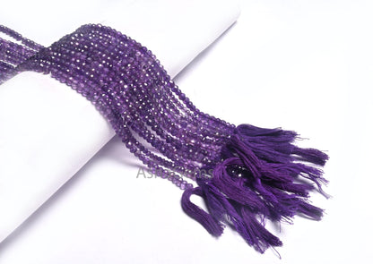 Fine Quality African Amethyst Faceted Rondelle Shape Beads,13"Natural Purple Amethyst Indian Machine Cut Gemstone Amethyst Bead Jewelry SALE