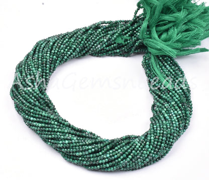13"Strand Natural Malachite Micro Cut Rondelle Faceted Gemstone Beads,2mm,Super Fine Quality,Faceted Tiny Beads,Jewlry Making Beads,crafts
